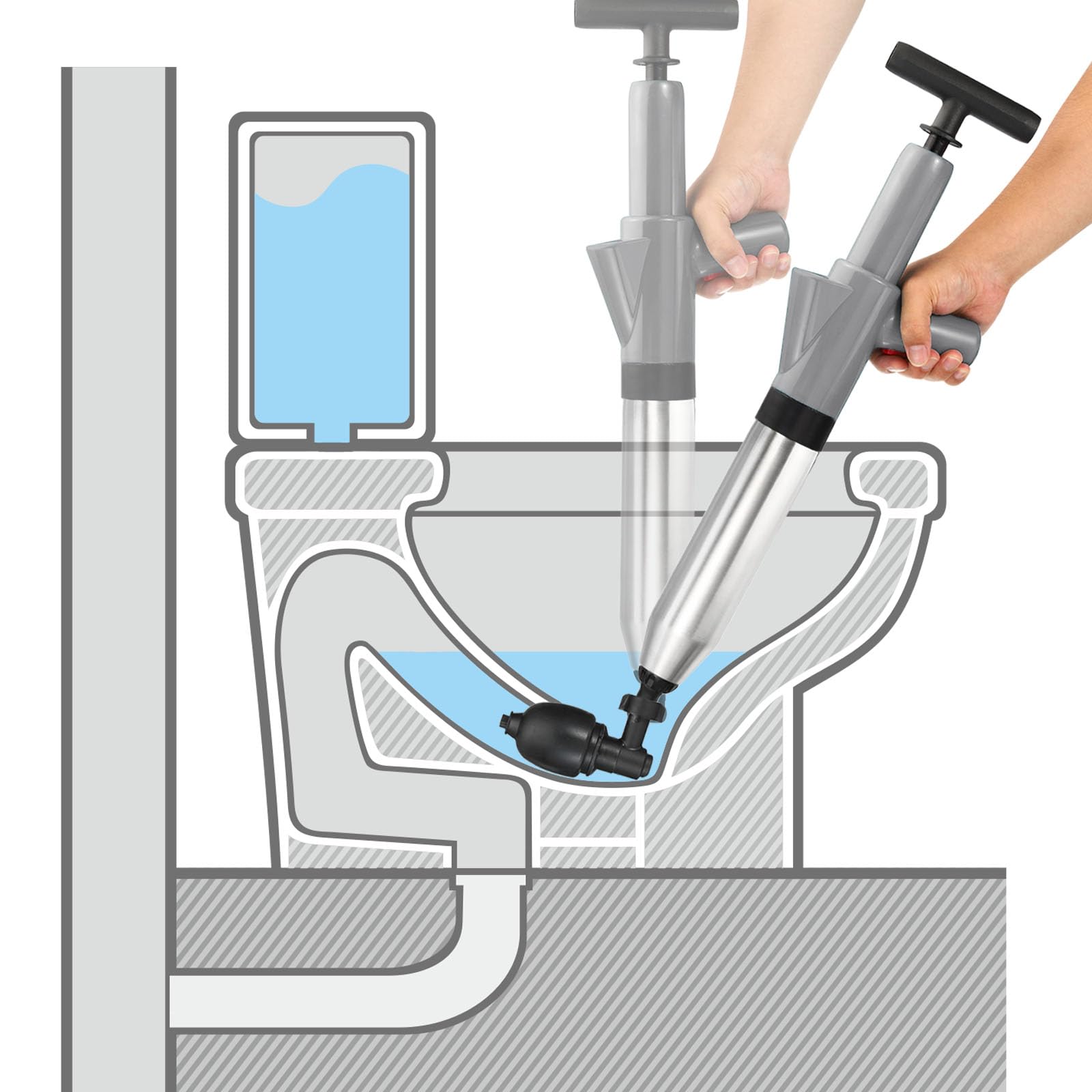 Toilet Plunger Unclogger High-Pressure Air Plunger For Clogged Drains