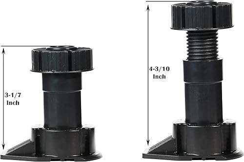 Miniatura 2 de Berta Paquete de 4, patas niveladoras de gabinete, capacidad de 330 libras, ajuste de pierna de 3 17 pulgadas a 4 310 pulgadas (3.150-4.331 in)