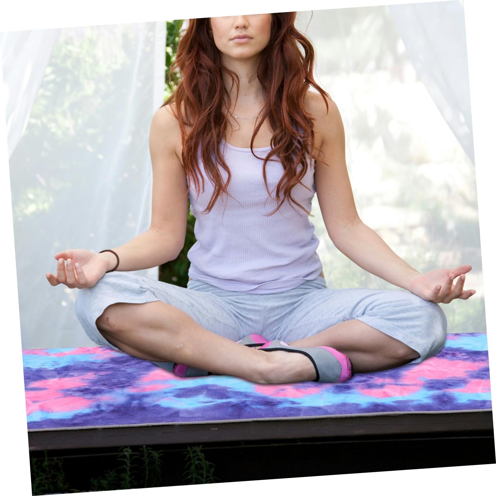 Tappeto Yoga Porpora Pieghevole in Fibra Superfine Spesso e Comodo