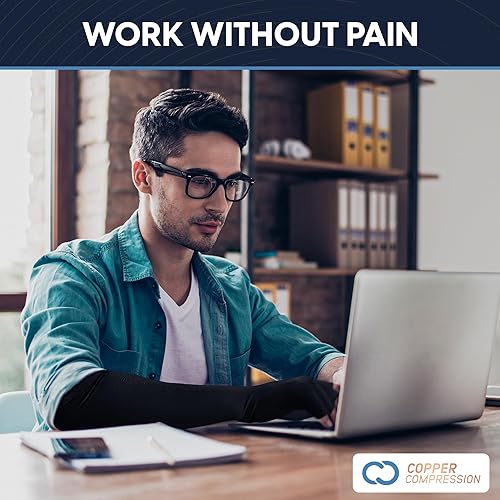 Miniatura 6 de Copper Compression Guantes largos para la artritis - Guante extra largo con infusión de cobre garantizado para mujeres y hombres Lo mejor para el