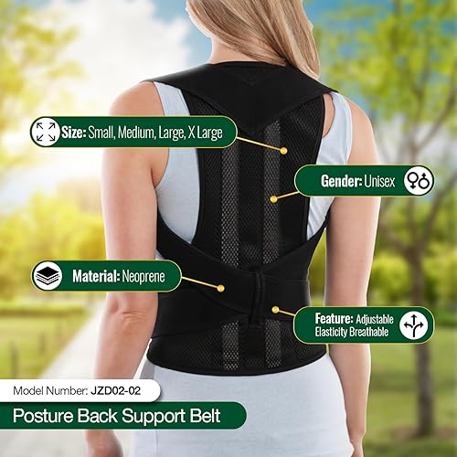 Miniatura 6 de Corrector de postura de espalda para hombres y mujeres, cinturón de postura ajustable para aliviar el dolor de espalda superior e inferior  Soporte