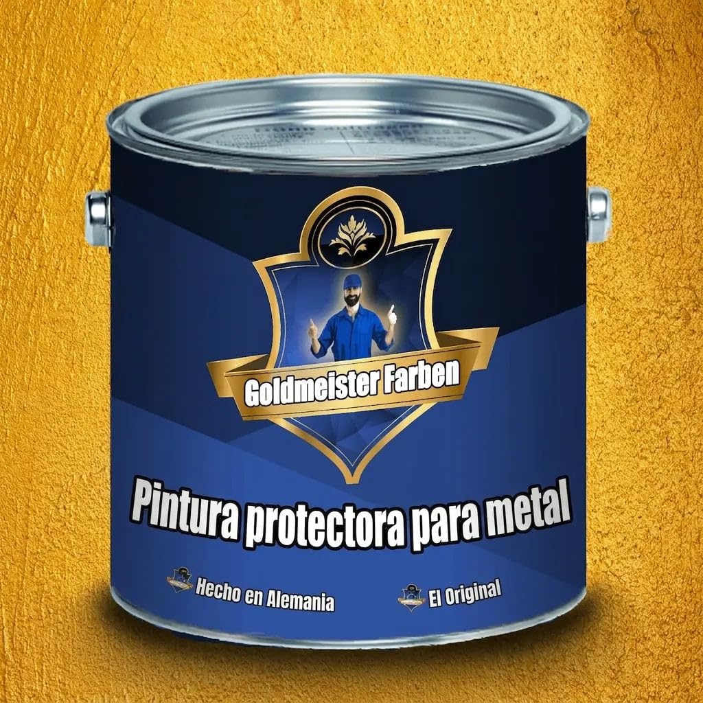 FARBENLÖWE Pintura protectora para metales, barniz para superficies metálicas, barniz protector de metal, barniz de metal (5 L, amarillo zinc (RAL 1018))