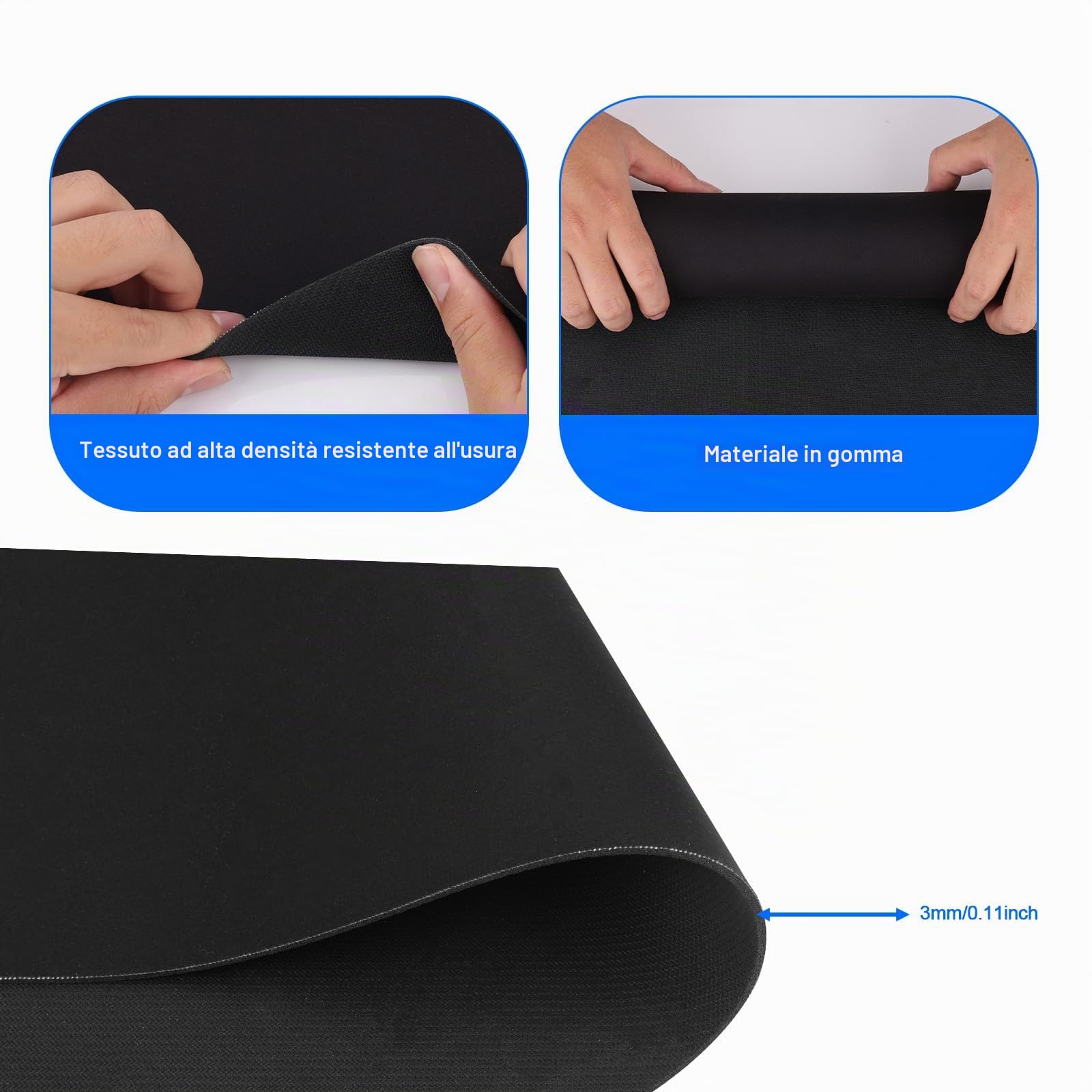 Gosknor Tappetino Esercizi per le Gambe Ellipse, 60x40cm Tappetino Antiscivolo Allenamento Macchine Ellittiche Sotto la Scrivania Tappetini Attrezzi per Esercizi per Domestico Ufficio