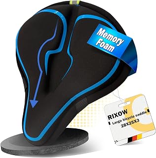 Bicycle Saddle Large Gel, Bicycle Seat Cover with Reflective Strip, Ergonomic Bicycle Seat for Women and Men, Soft Cushion for Statics, E-bike, City Bike