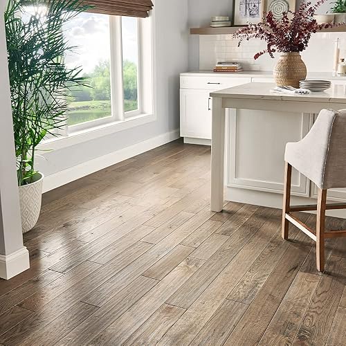 Miniatura 2 de Mullican 23565 Mullican 235-CH-OA-5-M Chatelaine 5 pulgadas de ancho Piso de madera maciza de roble rascado a mano - Vendido por cartón (20 pies