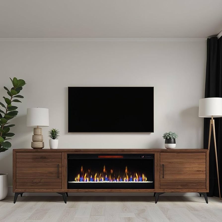 Amazon.com: Realcozy Malibu Modern 95 inch Electric Fireplace TV