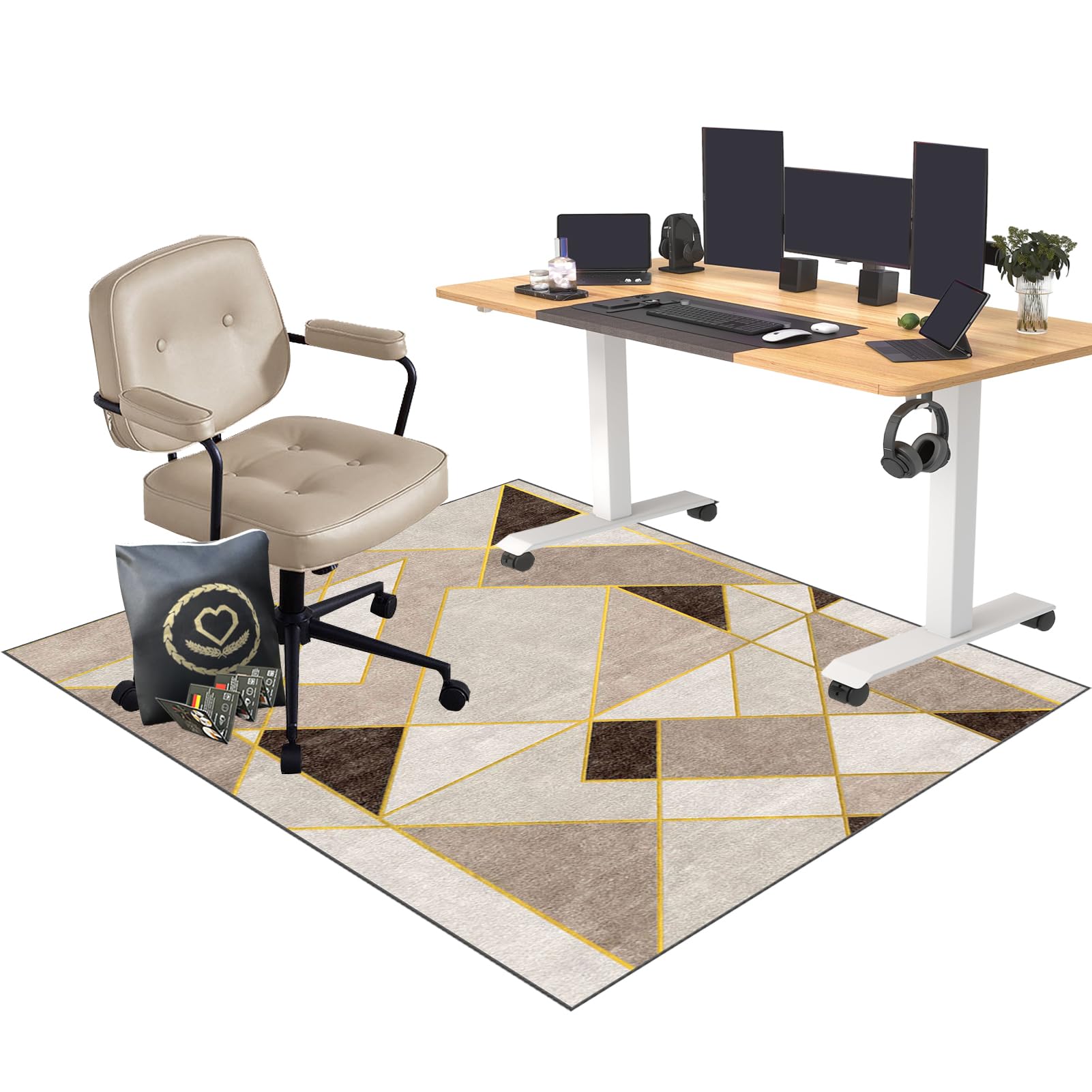 CCTSA 100 x 140 cm Heavy Duty Office Chair Mat for Hard Floors | Floor Protector for Rolling Chair | Desk Protector Mat | Floor Protection Mat | Gaming Chair Mat for Carpet Floors