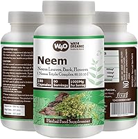 Vista 1 de Neem Triple Complex - Cápsulas de Azadirachta Indica de alta potencia, hojas de neem, corteza, flores en proporción (80:10:10) - 180 cápsulas, 90