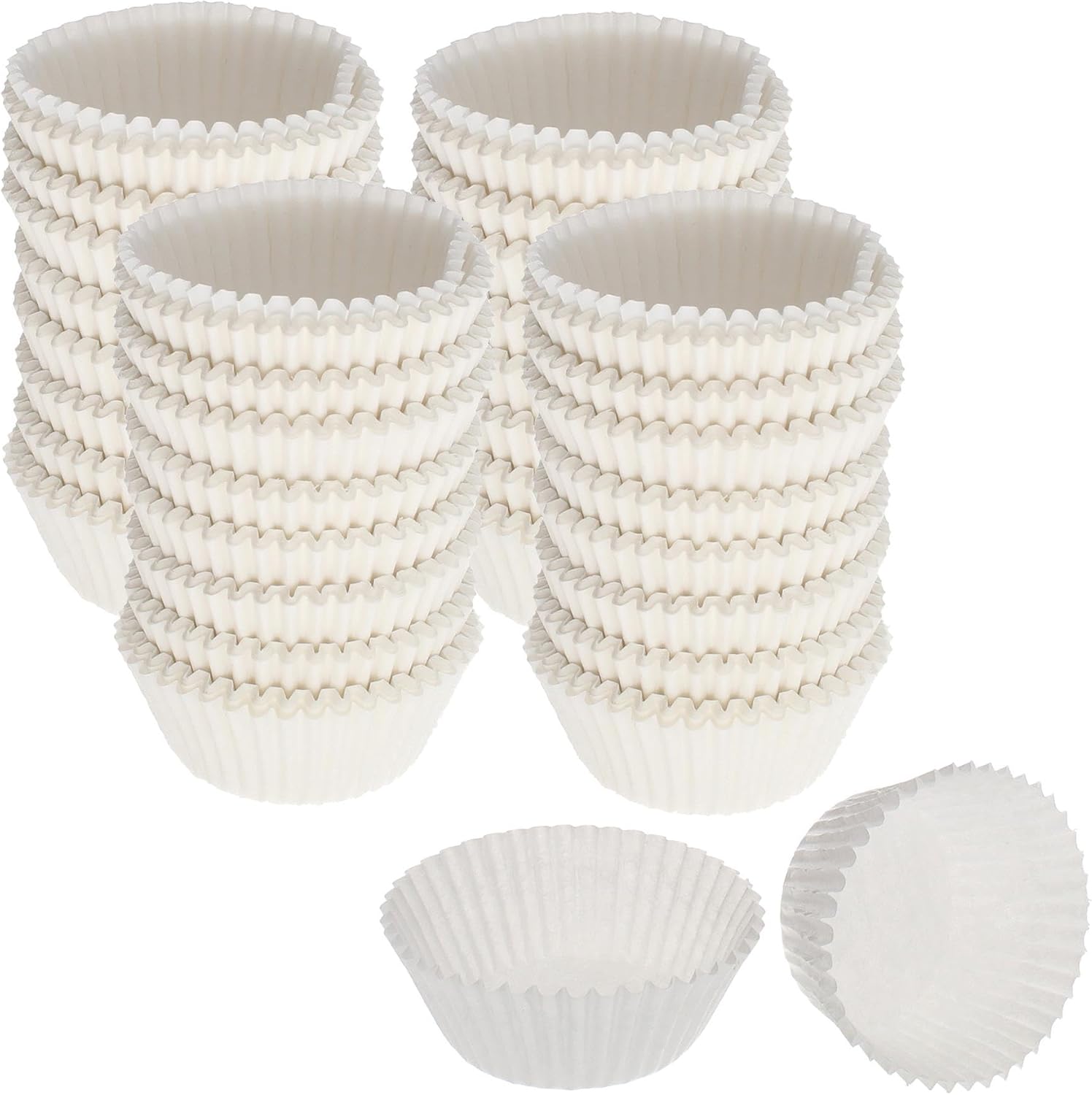 CybrTrayd No.5 Glassine Paper Approximately 2,500 Pieces – 1-1/4” Base, 3/4” Wall Candy Cups, White