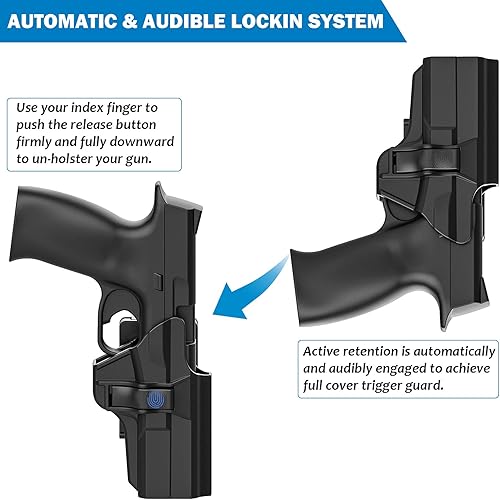 Miniatura 4 de OWB - Funda para S&W M&P 0.354 in.40 tamaño completo, funda de cinturón de remo exterior moldeada a medida también se adapta a Smith y Wesson MP 2.0