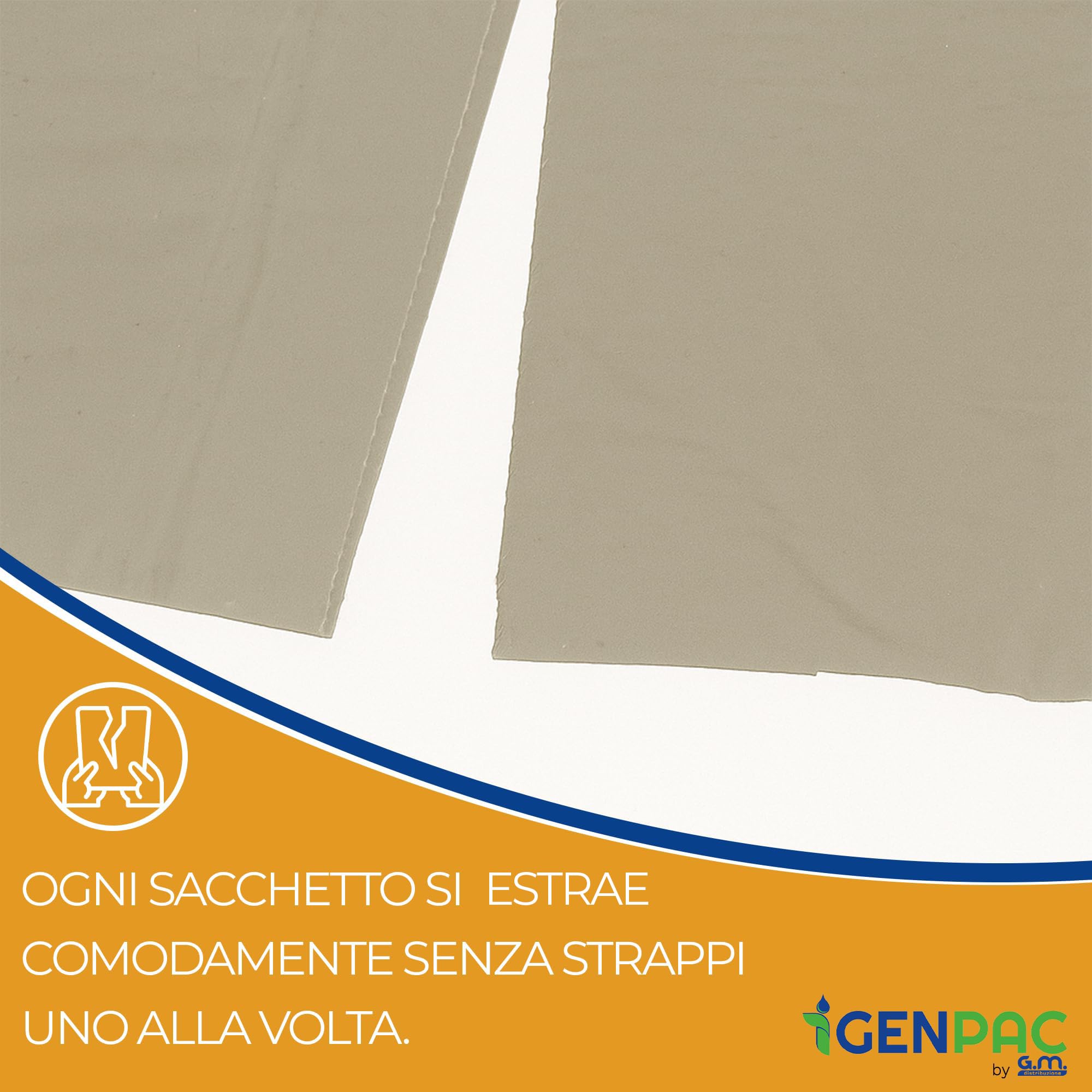 300 Sacchi Spazzatura Grandi Trasparenti 90x120 cm, Extra Resistenti da 150 Litri, Con comode maniglie di chiusura e Fondo Antigoccia, 100% Riciclabili, Made in Italy, Raccolta Differenziata