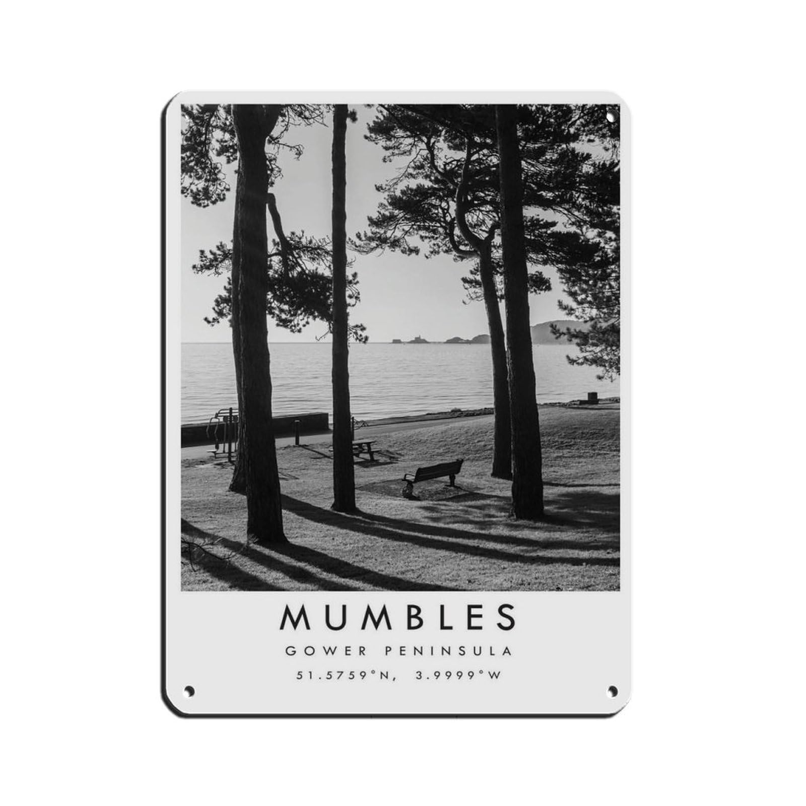 Mumbles Gower Travel, Gower Peninsula Tin Sign Vintage Metal Pub Club Cafe Bar Home Wall Art Decoration Poster Retro 12x16inch(30x40cm)