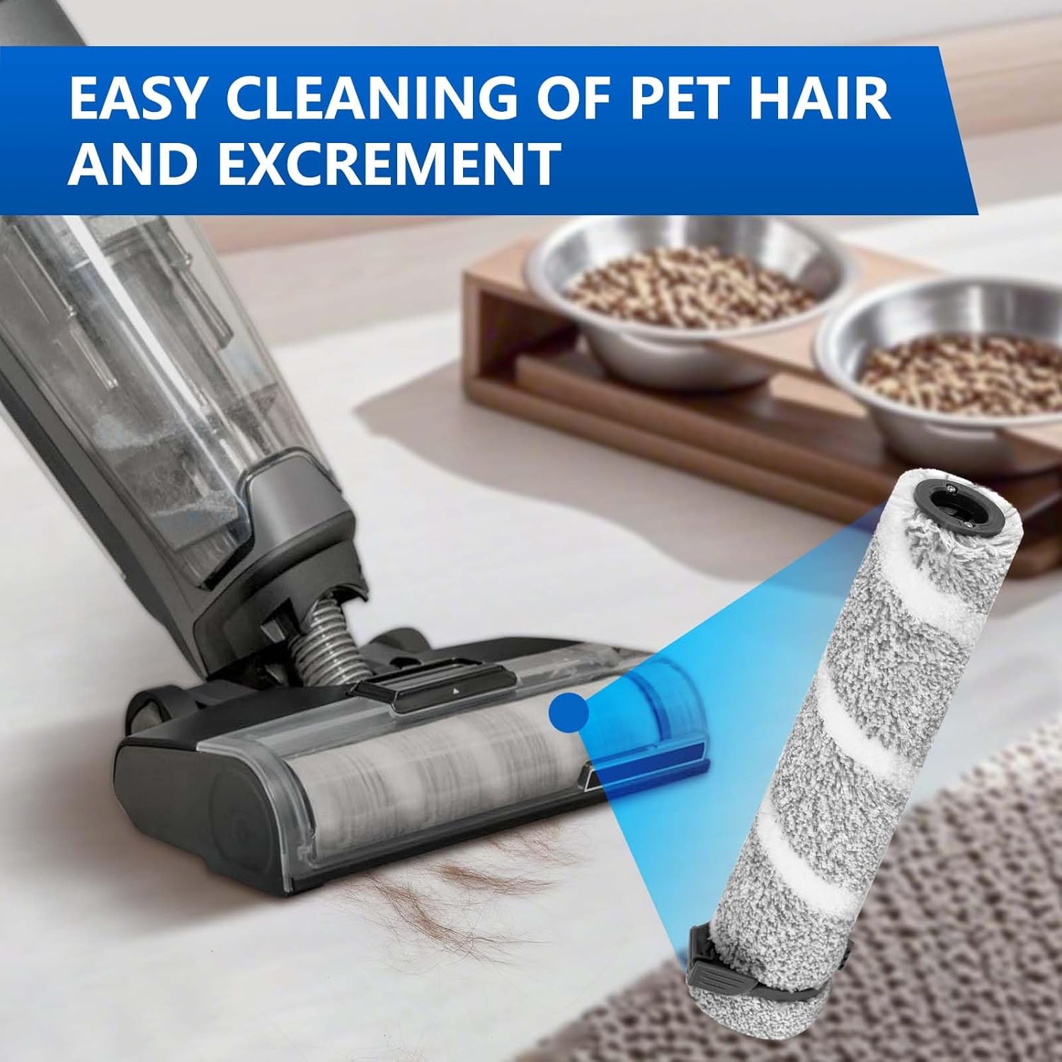 keluke 6 Pack Roller Brush Vacuum Filters Replacement Kit Compatible with Bissell 3930F CrossWave OmniForce Edge Cordless Multi-Surface Hard Floor Wet Dry Vacuum,3 Brush Roll,3 HEPA Filter