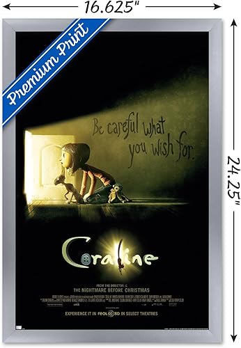 Vista 33 de Trends International Coraline - Be Careful One Sheet Wall Poster, 34L x 22.4W, Premium Poster & Clip Bundle