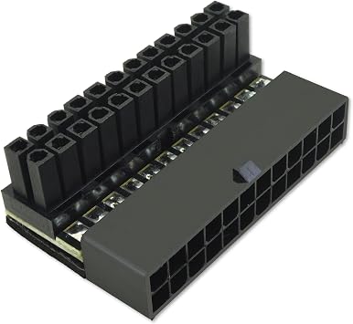 24-Pin ATX PSU Port 90-Degree Adapter - Premium Motherboard Power Connector for Improved Cable Management
