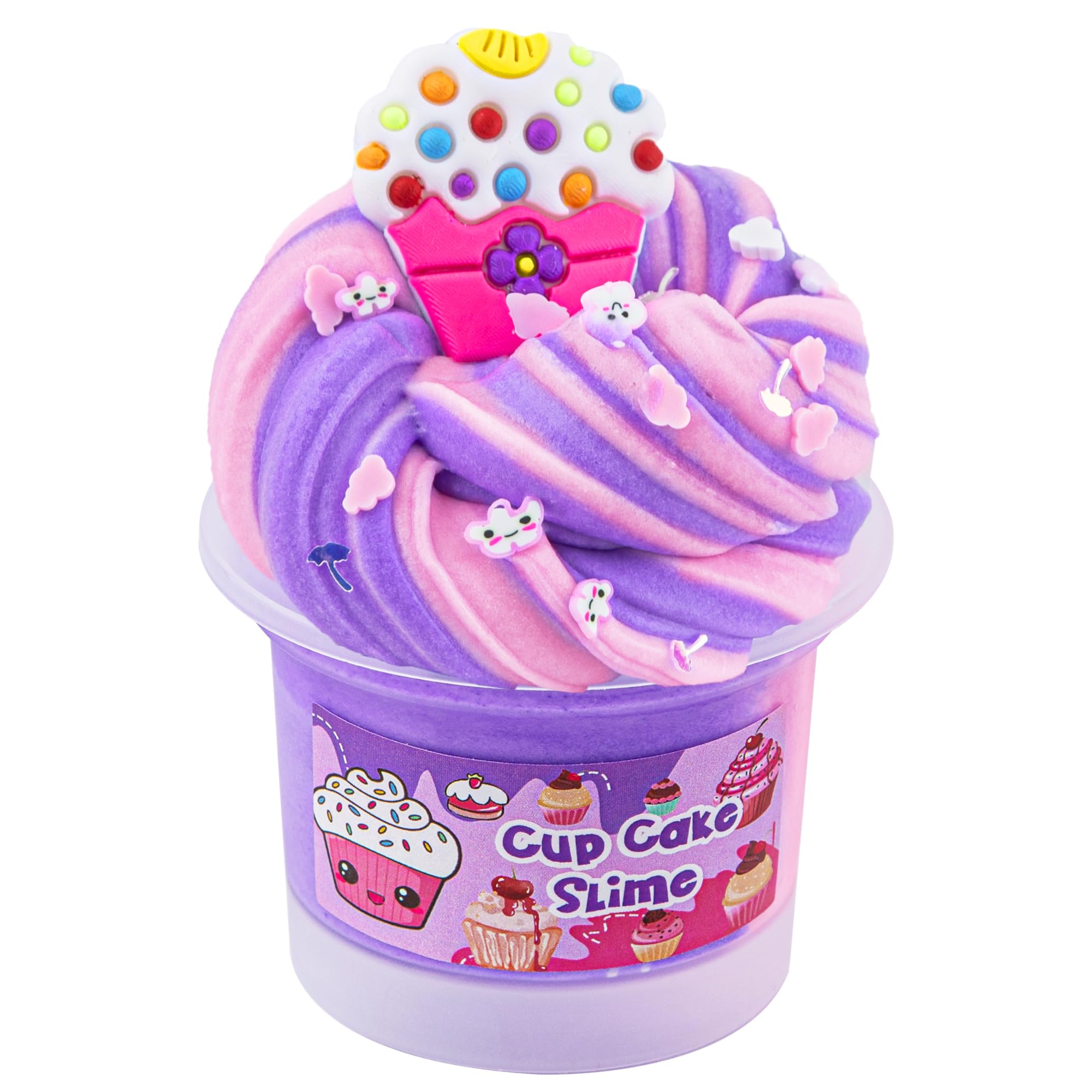 Dual Color Butter Slime, Super Soft and Non-Sticky Pink & Purple Slime, Slimes Party Favors for Kids, Slimes Sensory Toys for Birthday Easter Hallowmas Christmas Girls Gifts & Boys Gifts
