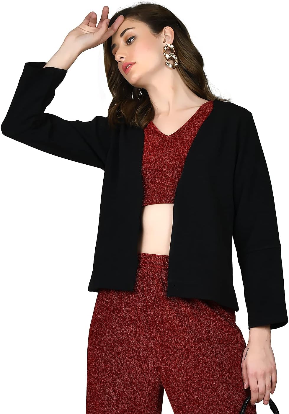 Zink London Women's Black Solid Divided Jacket