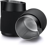 Vista 6 de Normcore Jarra de leche sin mango con boquilla afilada, jarra de vapor de espresso, jarra de espuma de leche de acero inoxidable 18/8, herramientas