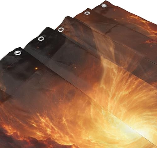 Miniatura 3 de YLATY5292 - Cortina de ducha abstracta para baño, juego de cortina de ducha bohemia con diseño de rayas, moderna e impermeable, decoración de baño