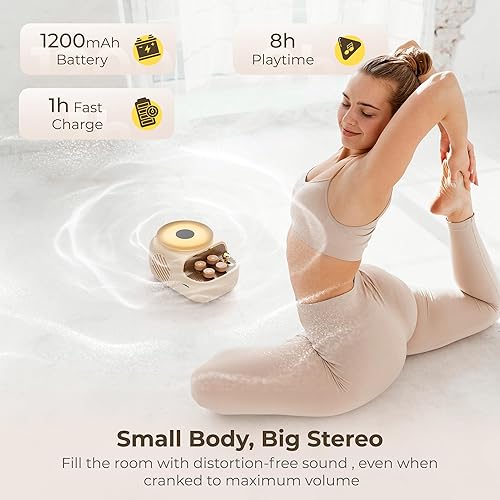 Miniatura 4 de Lindos altavoces portátiles 3 en 1 con bandeja aromática, aspecto vintage de tocadiscos, altavoces Bluetooth inalámbricos, luces ambientales