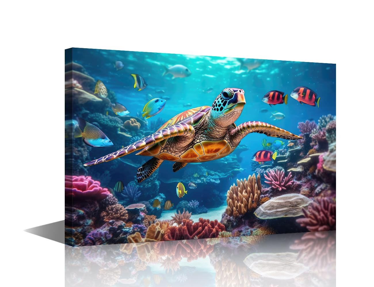Impression sur toile poissons colorés 40x60cm pour salon - 8