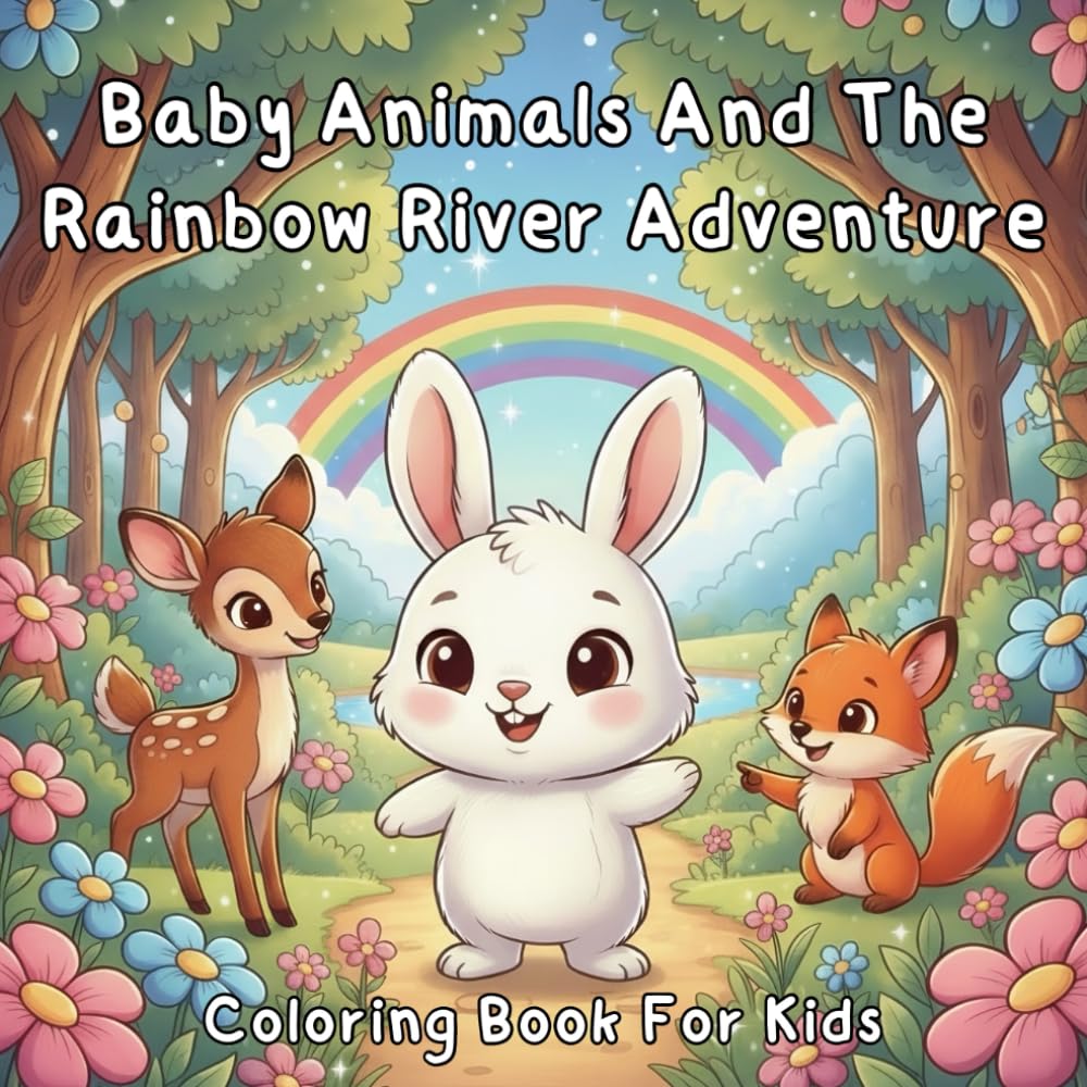 Baby Animals and the Rainbow River Adventure: A Cute & Magical Coloring Journey Through a Friendly Forest (Cute Baby Animals)