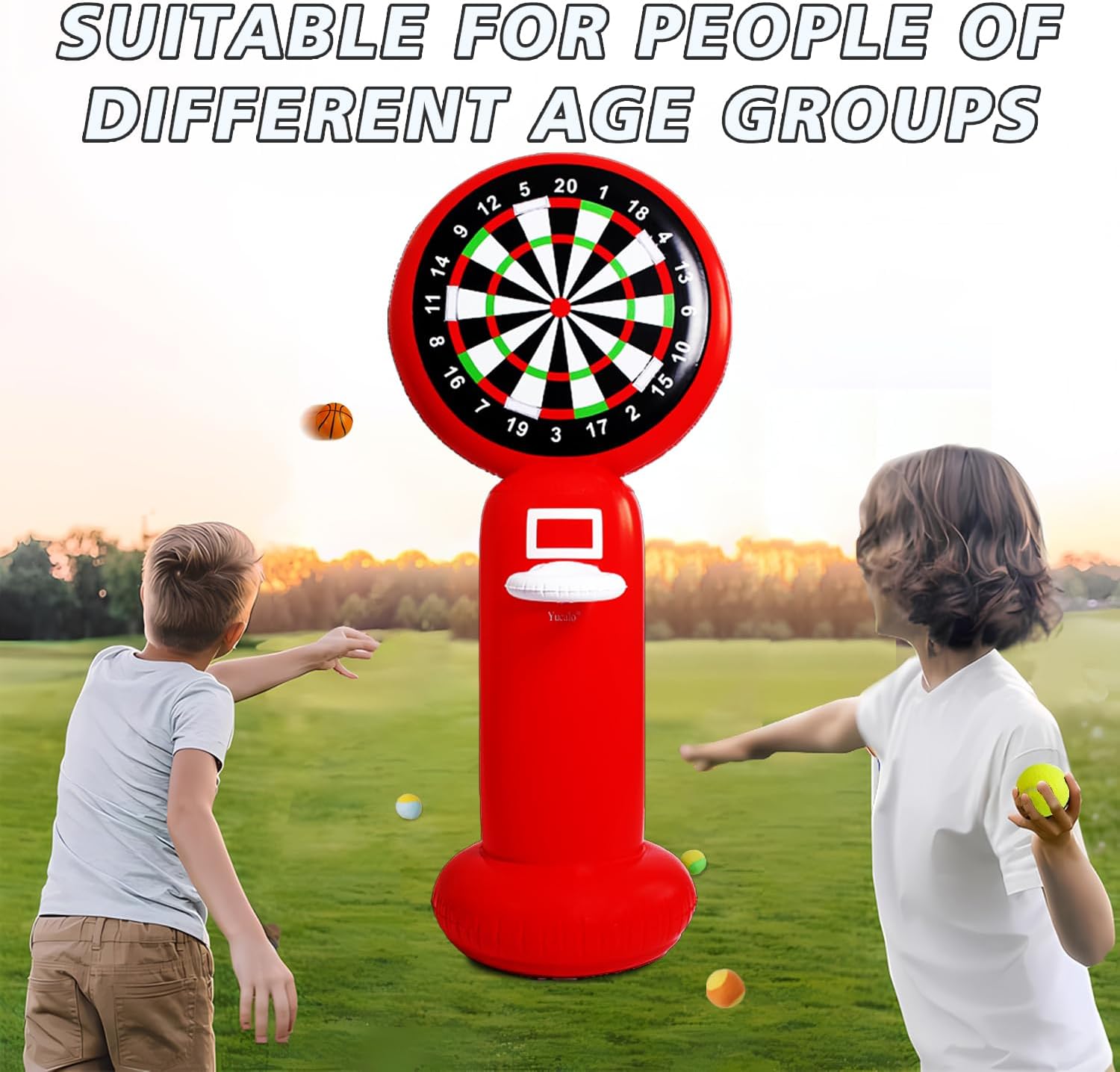 Inflatable Dart Board with Pump,5.6FT Inflatable Games Set with Basketball Hoop Feature,Dart Boards for Adults Kids,Fun Toss Games for Indoor,Outdoor,Backyard&Party Favor image 3 of 7 B0F7Y991Y7