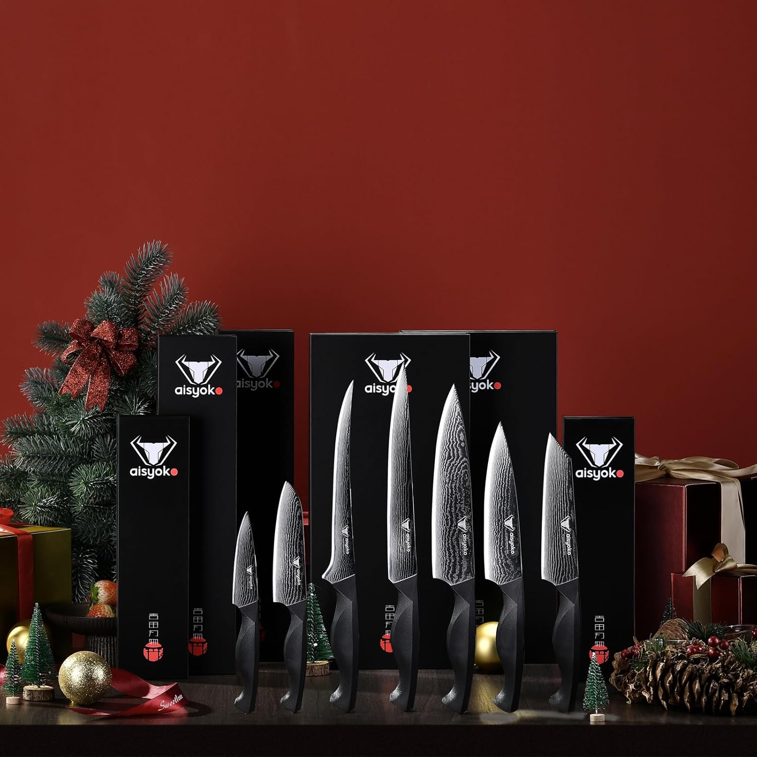 aisyoko Slicing Knife 9", Long, Thin Blade, Allows for Cleaner Cuts to Preserve Juices and Flavor, Cutluxe Meat Carving Knife – Turkey Carving Knife,All Tang non-slip handle design,Premium Gift Box