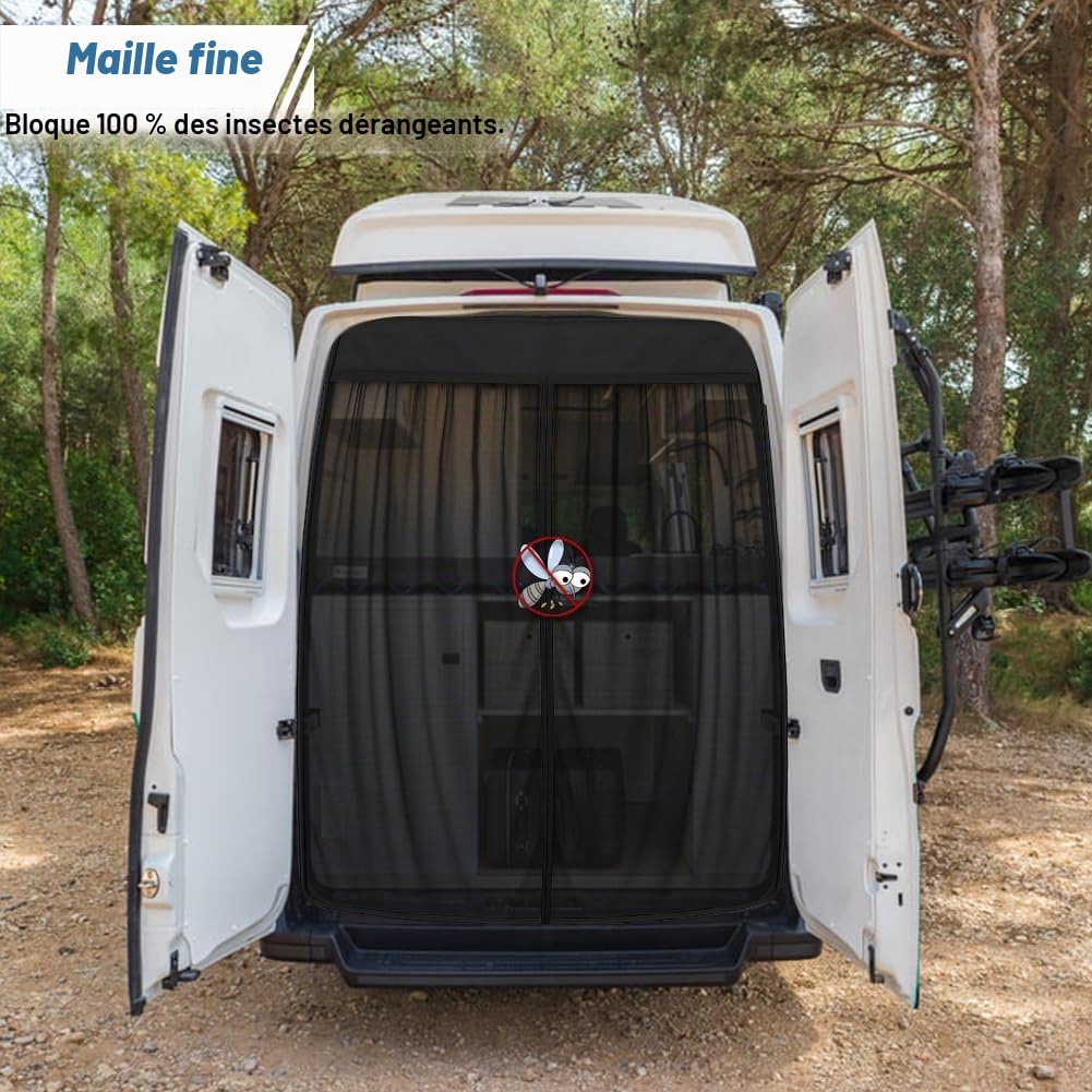 Moustiquaire Compatible avec VW Crafter II 2017- pour Hayon | Moustiquaire Magnétique Pare Soleil, Filet d'ombrage de Porte Arrière