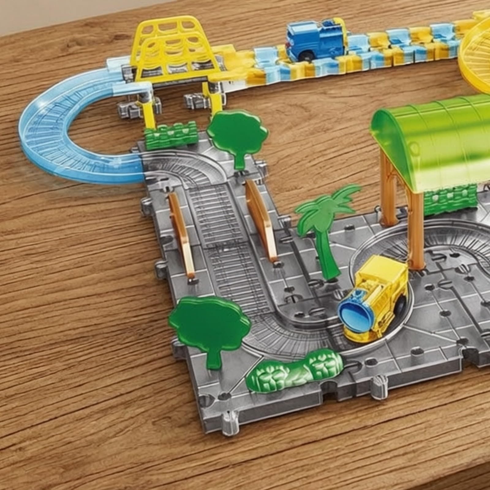 Trenino Elettrico da Plastica Educativo Set Trenino con Binari Incastro Creativo Treno Motorizzato con Binari per Bambini