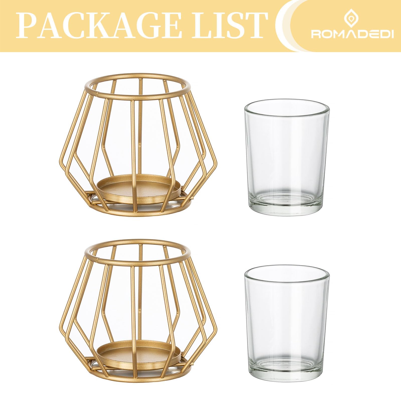 Romadedi Geometrisch Theelichtkaarsenhouder Metaal Goud 2-delig Set Theelichthouder Stumpenkerze Theelichtjes Kaarsen Decoratie voor Woonkamer Tafeldecoratie Verjaardag Vintage Huis Eettafel Moderne Romadedi Geometrisch Theelichtkaarsenhouder Metaal Goud 2-delig Set Theelichthouder Stumpenkerze Theelichtjes Kaarsen Decoratie voor Woonkamer Tafeldecoratie Verjaardag Vintage Huis Eettafel Moderne