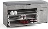 Meerveil Shoe Bench with Seat, Shoe Bench with Storage and Flip-up Drawer, Wooden Industrial Style for Hallway Entryway, W100 x H52 x D30 cm, Grey