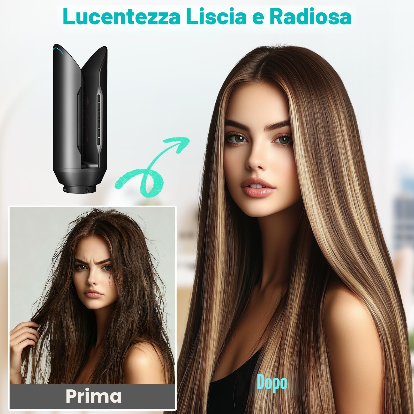 Accessorio piastra per capelli per Dy-son Airwrap HS01 HS05 HS08, spazzola asciugacapelli pre-styling per capelli ricci, accessorio professionale per capelli da salone (nero)