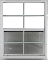 Vista 2 de Shed Windows and More Cobertizo de almacenamiento de ventana de 18 x 23 pulgadas, color blanco, cobertizo de almacenamiento de ventana de cobertizo