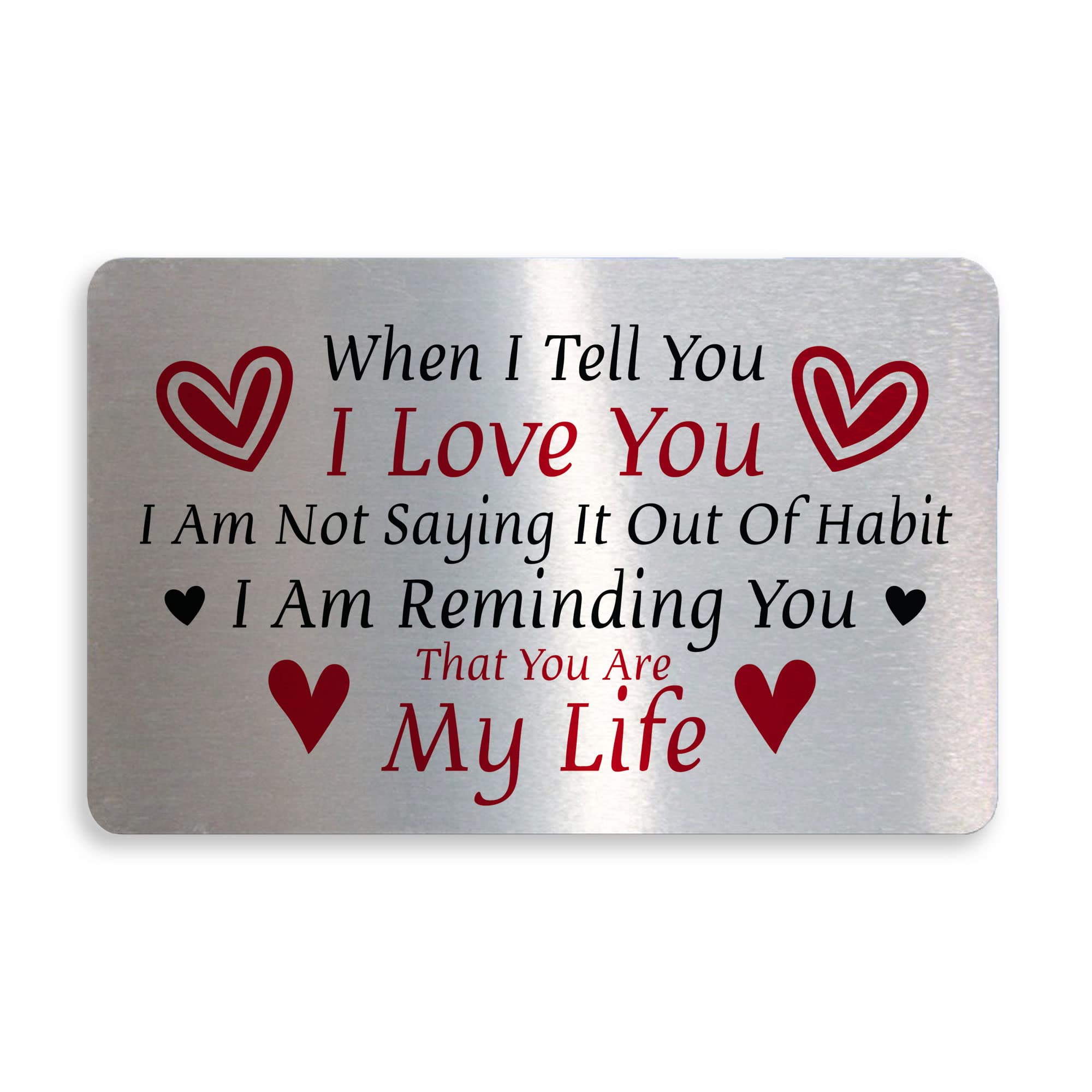 Anniversary Poem For Him Her Valentines Birthday Xmas Husband Wife Gift Metal Wallet Insert Card