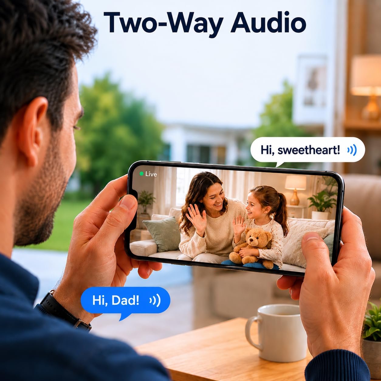 5G Sicherheitskamera für drinnen und draußen, 3 MP CCTV-Kameras für Baby-Monitor/ältere Hunde/Haustiere, Heim-Sicherheitskameras, IP66 wasserdicht, Alarmsirene, Nachtsicht, Zwei-Wege-Talk