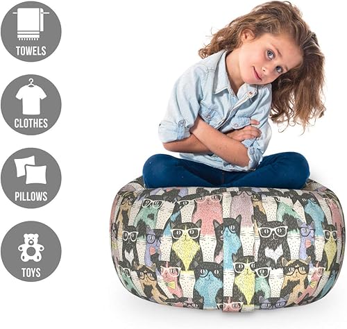 Miniatura 50 de Ambesonne Silla de almacenamiento de juguetes de galaxia, arte espacial de la galaxia, planetas del sistema solar, planetas, mercurio, urano,