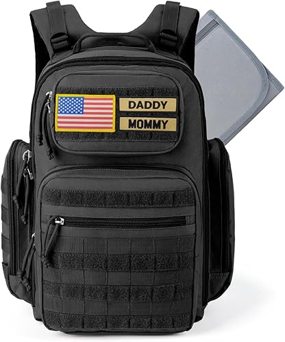 MIRACOL Bolsa de pañales militar al aire libre mochila de bebé de estilo táctico con bolsillos aislados y cambiador - Esenciales de senderismo y