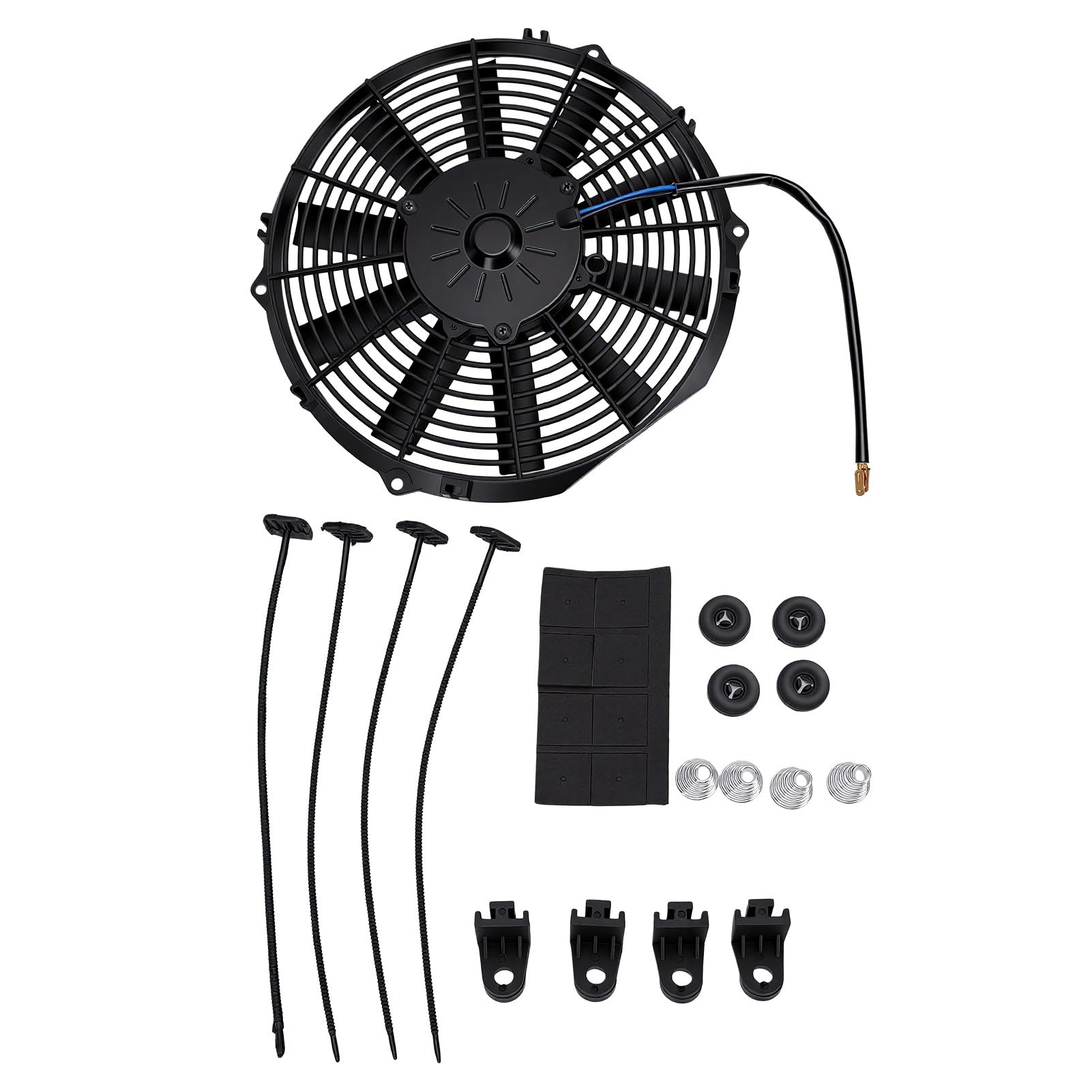 Generic Ventola di Raffreddamento Elettrica Universale Adatta per Design Ultra Sottile 12 V 80 W per Radiatori e Sistemi di Ventilazione 280 Mm Sottile Nera