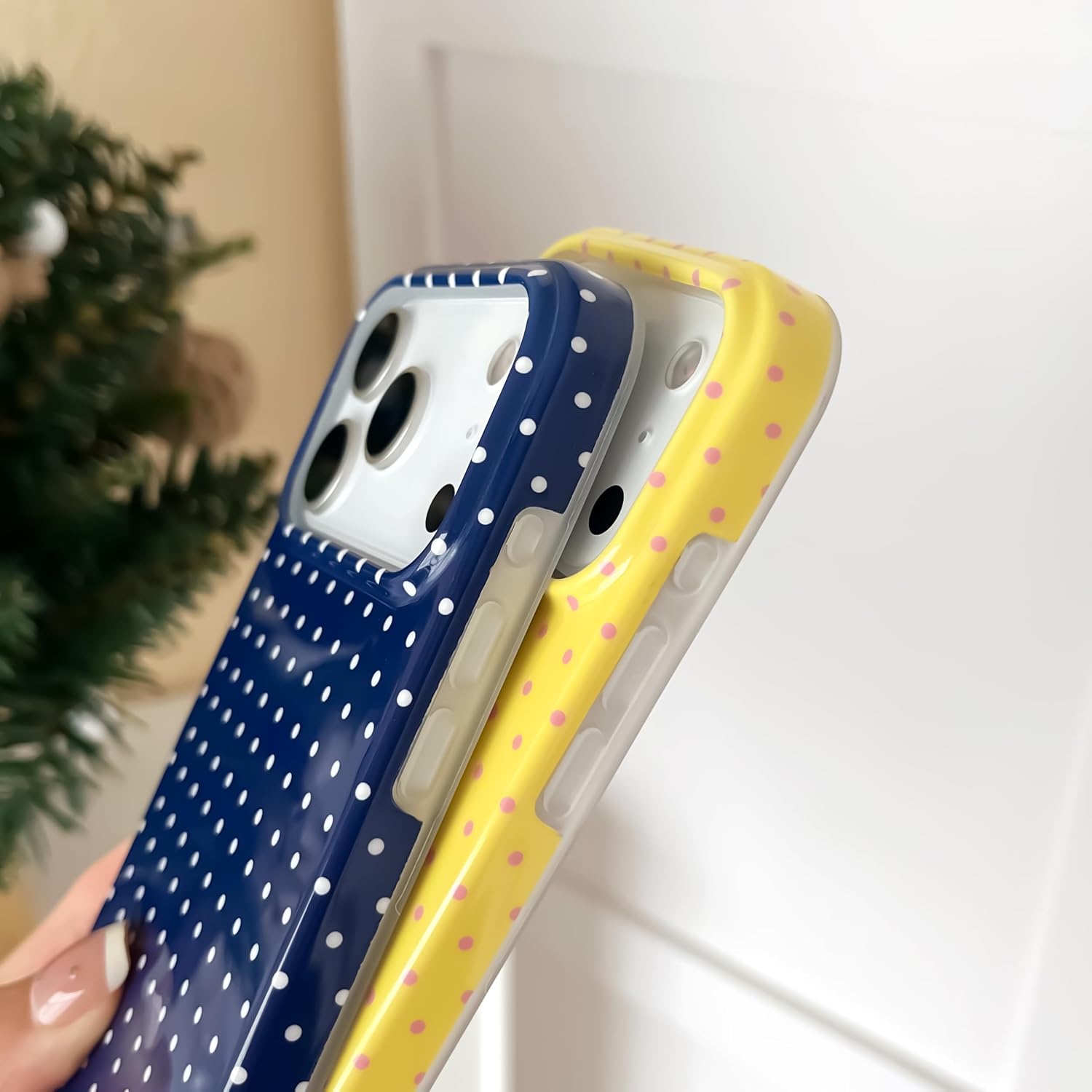 Yeddabox for iPhone 17 Pro Max Case Cute Polka Dot Phone Case Soft TPU Slim Shockproof Phone Cover for Women Girls, Red image 4