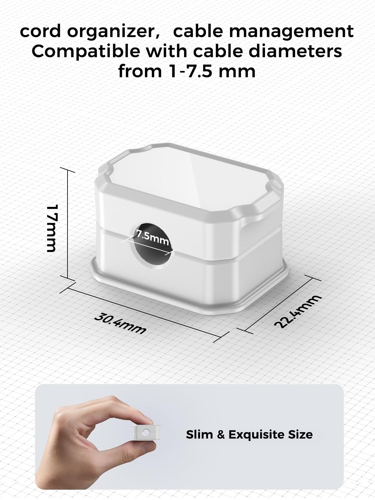 KMOUANTS Paquete de 6 clips elásticos para cables [ajuste automático], organizador de cables de escritorio, organizador de cables para el hogar, oficina, escritorio, teléfono, coche, montado en la