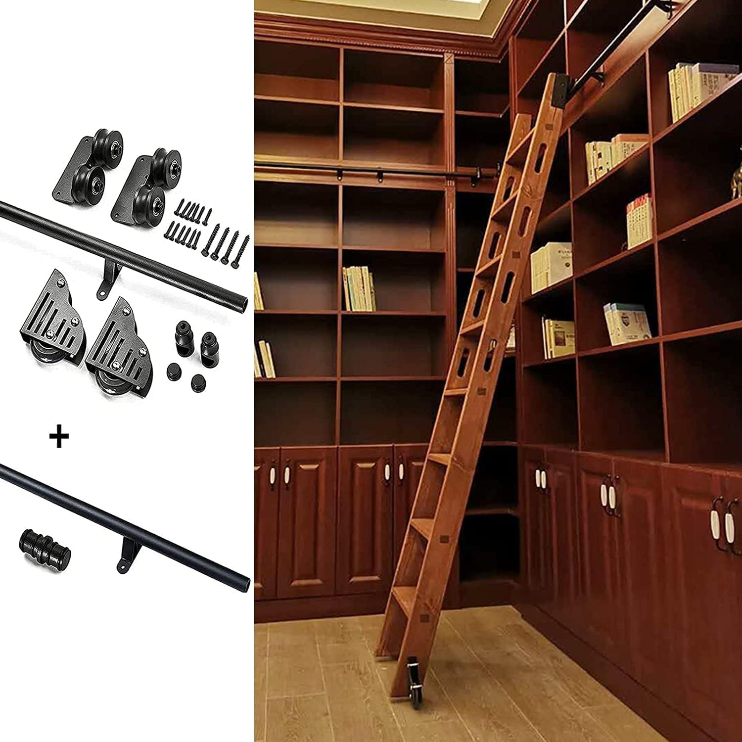 Système de rouleaux et kit de quincaillerie pour porte de grange coulissante