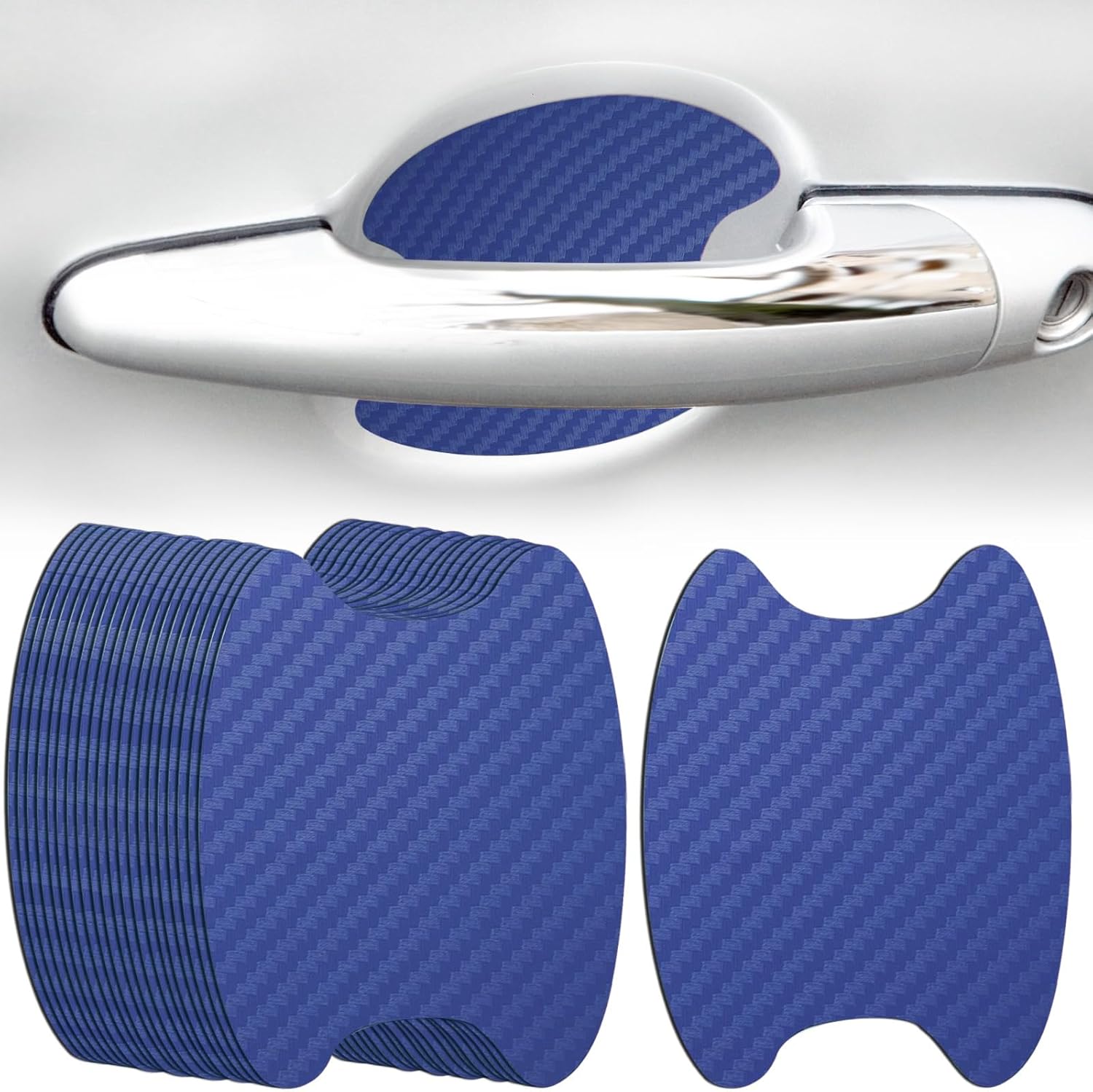 WSSROGY 20 Pcs Carbon Fiber AntiScratches Car Door Handle