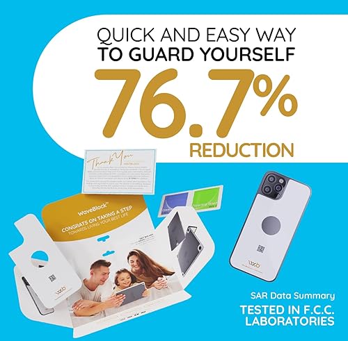 Miniatura 2 de iProtect Adhesivo de protección para iPhone bloqueador de daños para teléfono celular, reducción de escudo 5G, se adapta debajo de la funda, probado