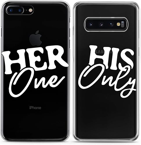 Miniatura 4 de Fundas a juego para parejas compatibles con iPhone 15 14 13 12 11 Pro Max Mini Xs 6s 8 Plus 7 Xr 10 SE 5 Clear Love Her His Quote Funda de silicona