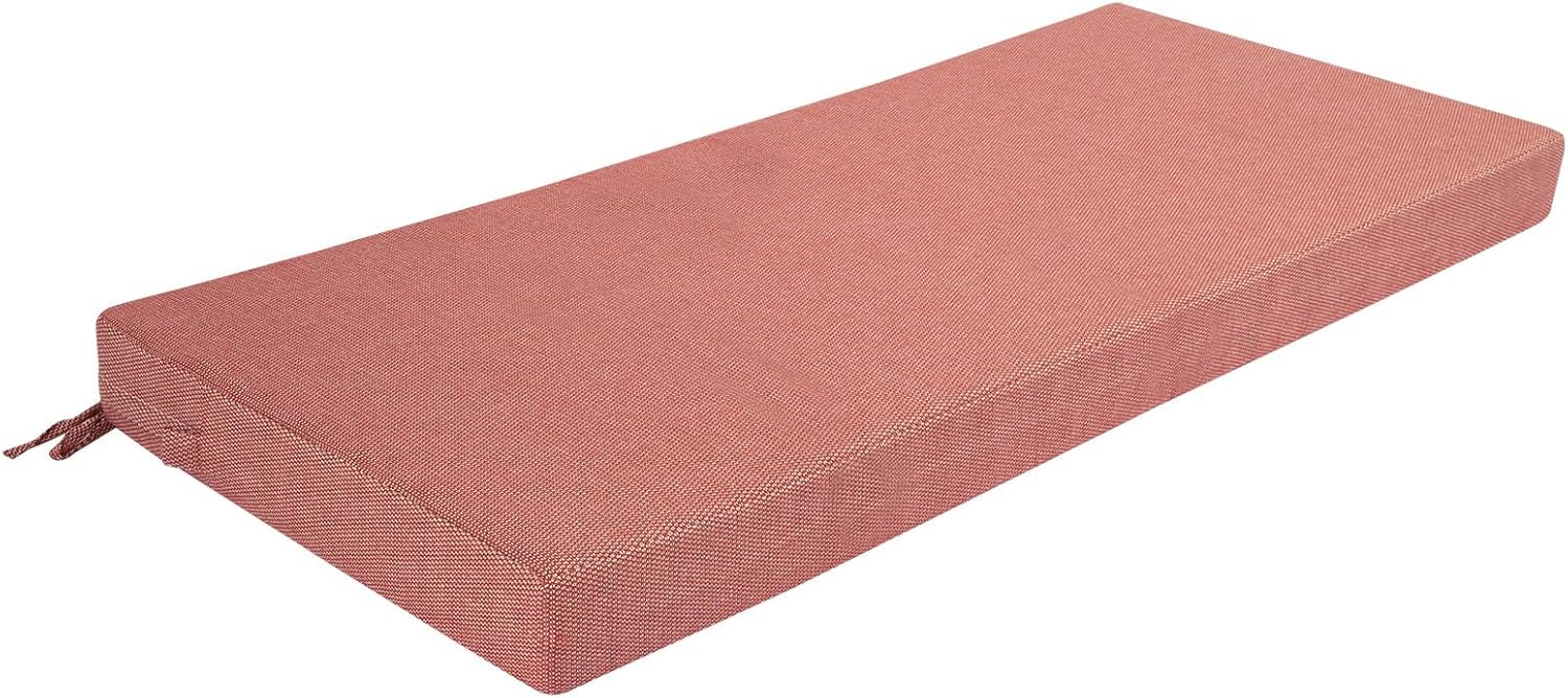 Patio Bench Cushion Covers for Outdoor Furniture with Ties, Water Resistant Loveseat/Settee Cushion Slipcover 45x18x3 Inch for Swing Porch Garden (Replacement Cover Only)-Light Coral Red