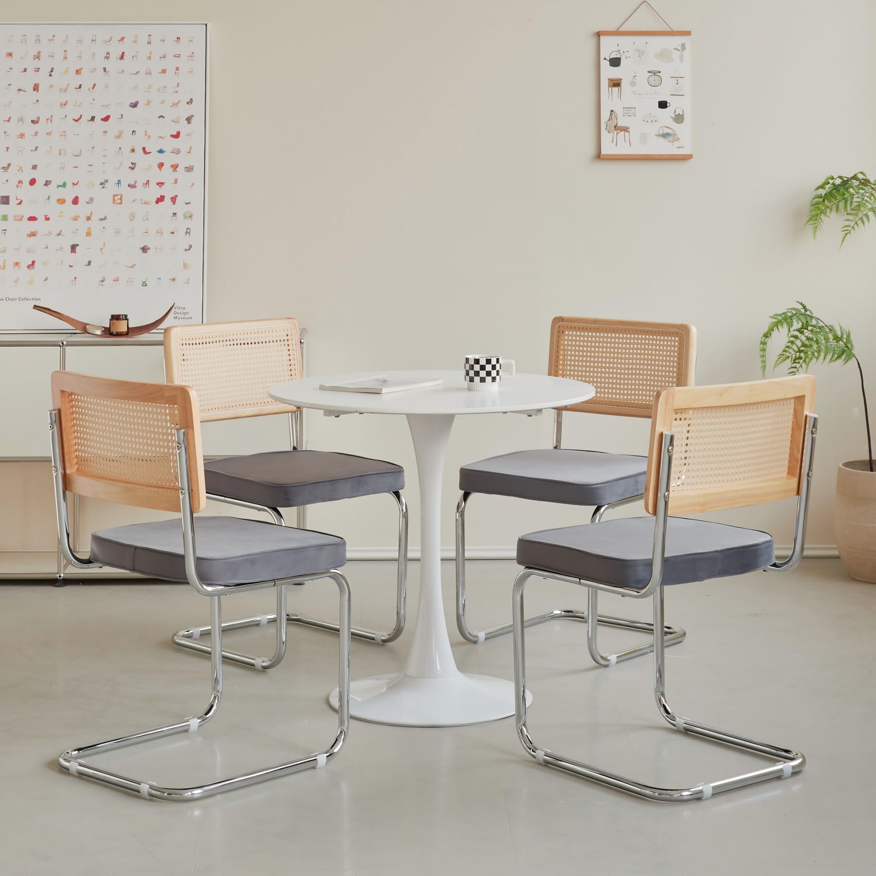 Set di 4 sedie per visitatori, conferenza, ufficio, sala da pranzo