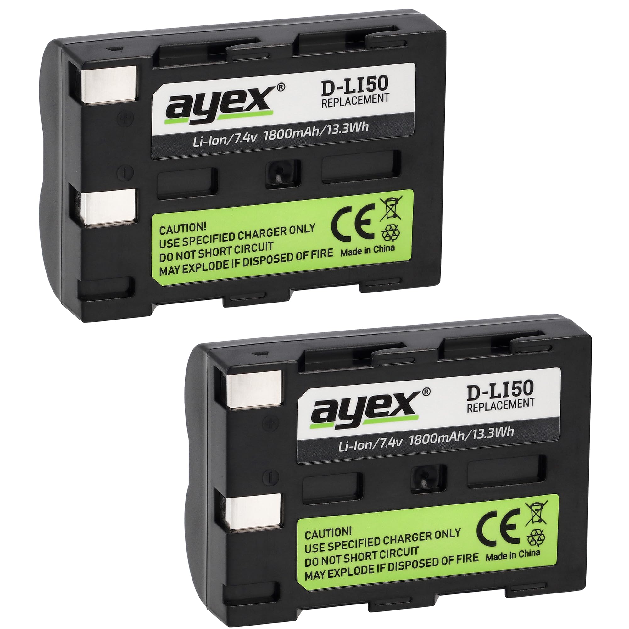 2er Set D-LI50 Ayex/Np-400 Battery for Pentax, Konica Minolta, Samsung, Sigma