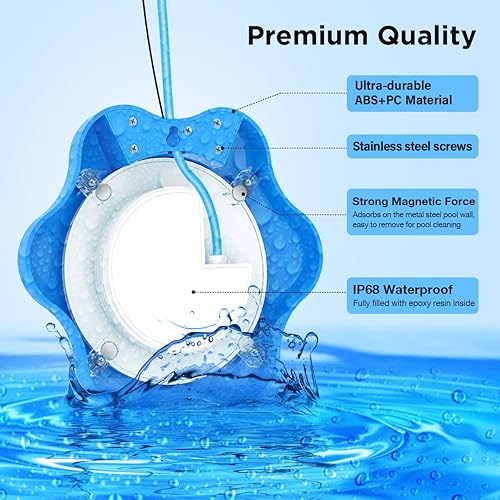 Miniatura 3 de EDITOP Luces LED de piscina para piscinas subterráneas sobre el suelo con control de aplicación, IP68 impermeable, RGB que cambia de color,