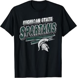 Michigan State Spartans Vintage Distress 90's Black T-Shirt